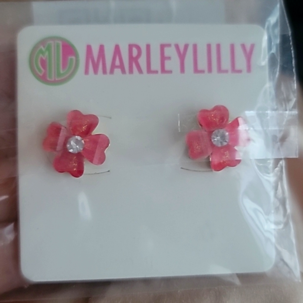 Spring Stud Earrings in Pink